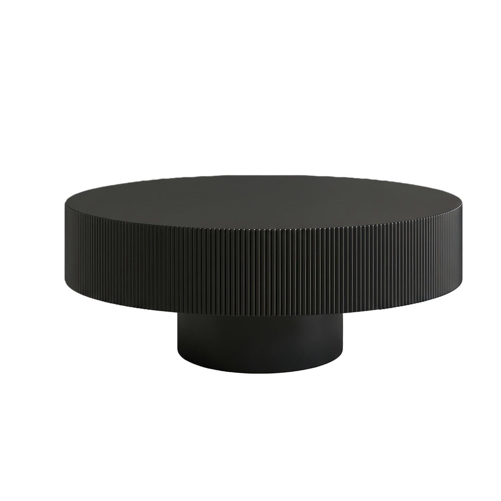 Fluted Round Coffee Table - Mid Century Modern Design.