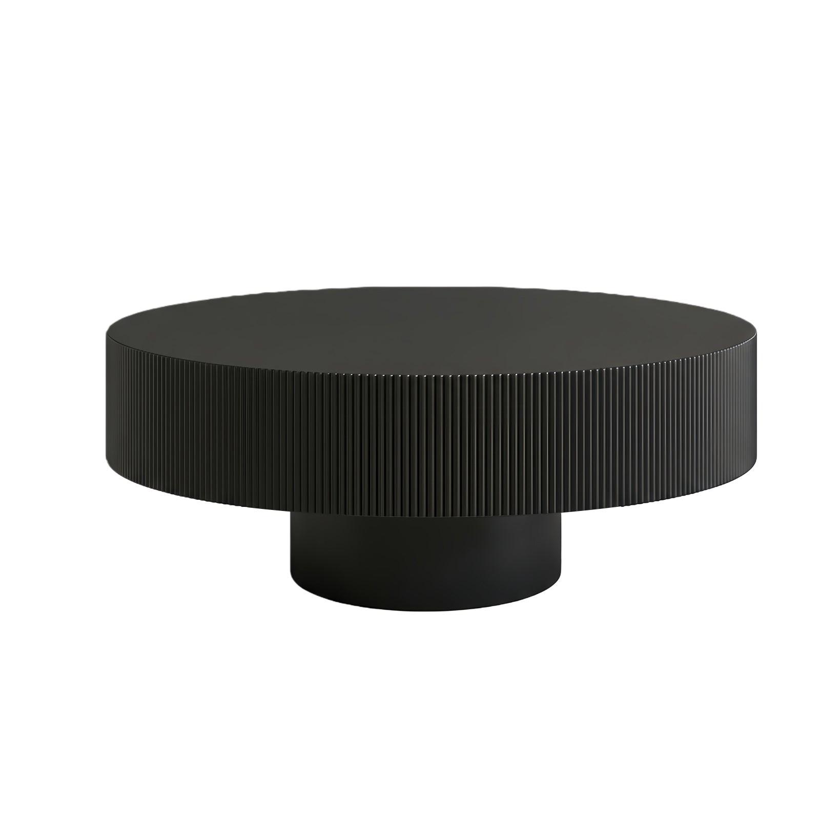 Fluted Round Coffee Table - Mid Century Modern Design.