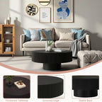 Fluted Round Coffee Table - Mid Century Modern Design.