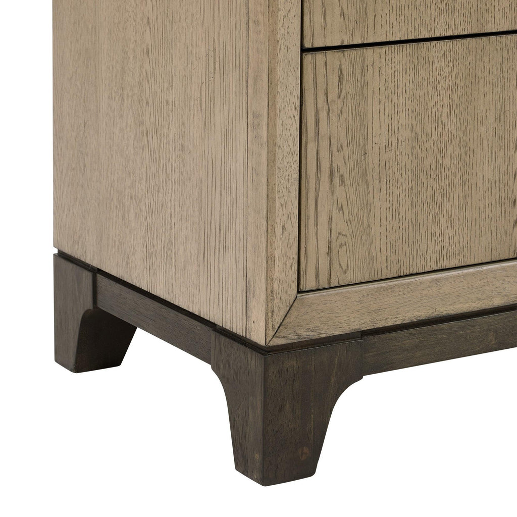 Caramel and Cocoa 8-Drawer Dresser with Black Feet and Metal Pulls in Brown Wood, 64-Inch Width.