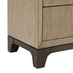 Caramel and Cocoa 8-Drawer Dresser with Black Feet and Metal Pulls in Brown Wood, 64-Inch Width.