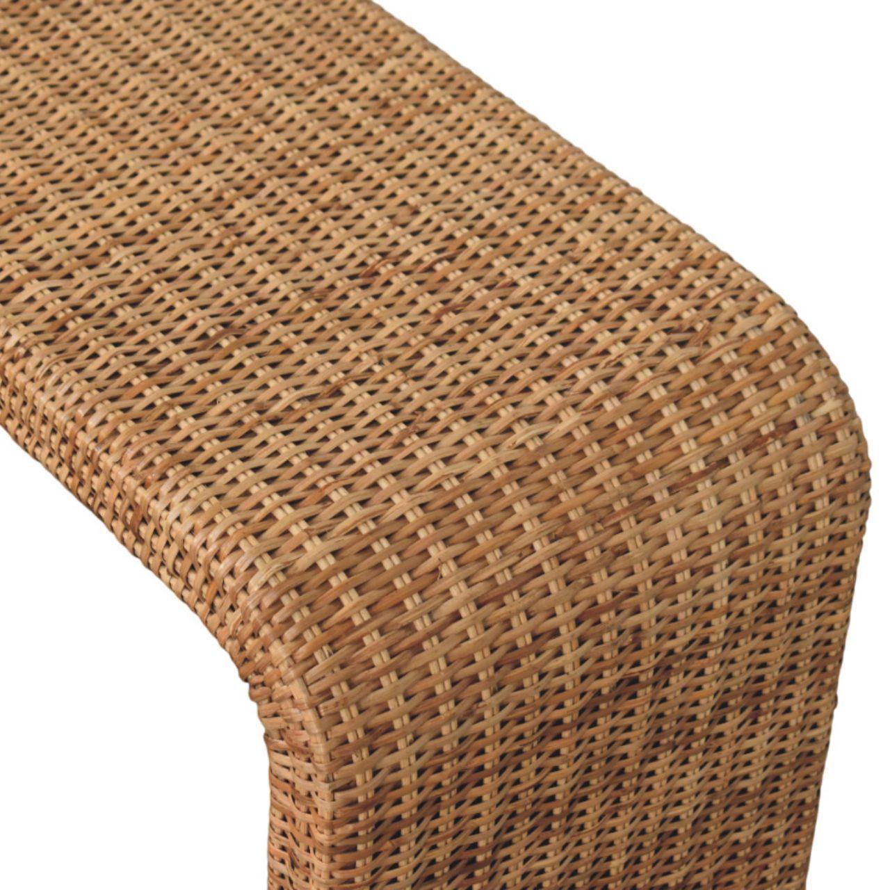 Rattan Weave Bench - Handmade Solid Wood Furniture.