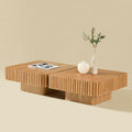 2PCS Modern Wooden Coffee Table Set for Living Room.