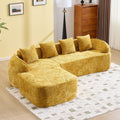 Yellow Chenille L-Shaped Sofa with Comfort and Style.