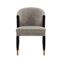Ola Wood Chenille Dining Chair in Stone.