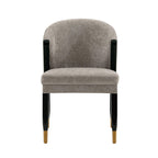 Ola Wood Chenille Dining Chair in Stone.