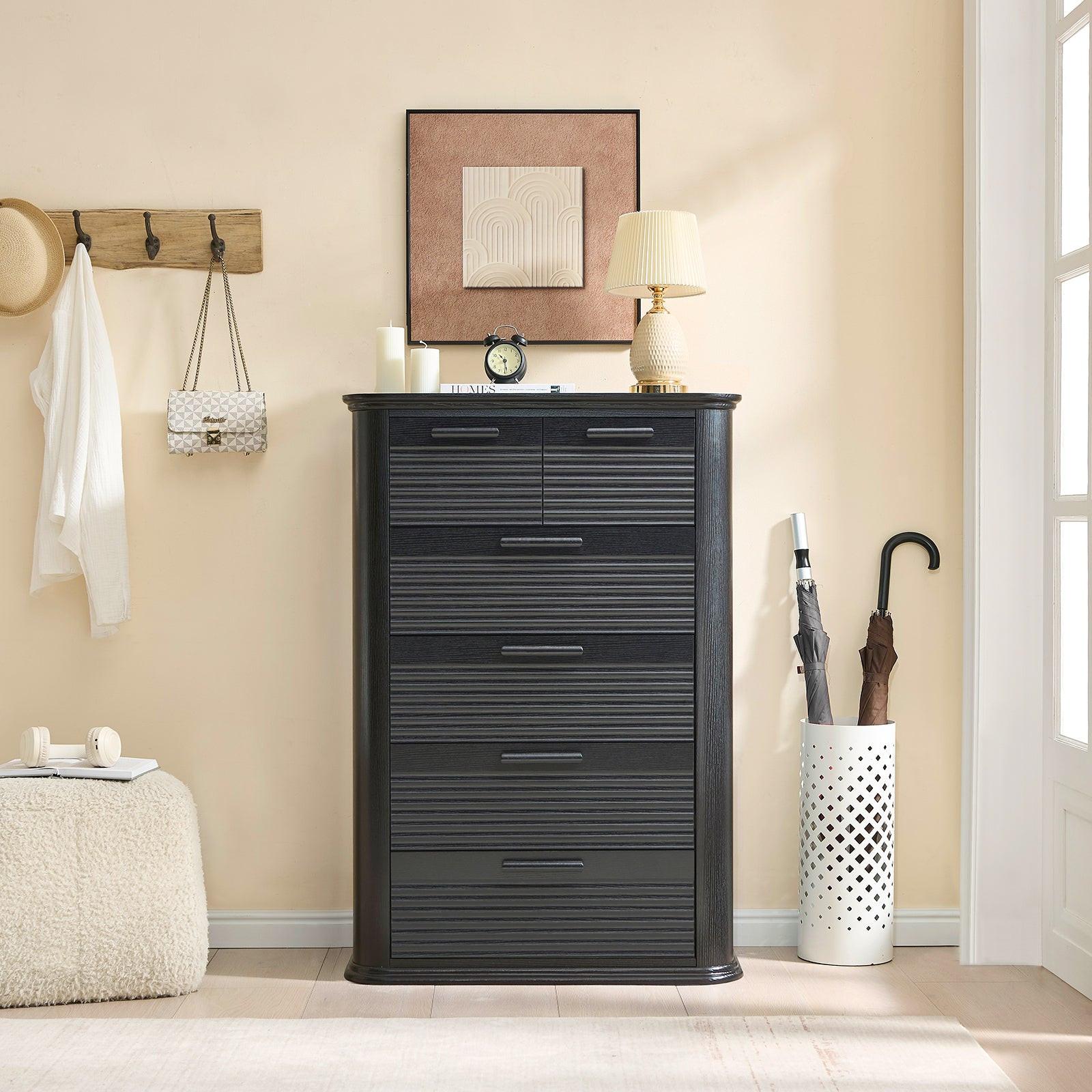 Modern 6 Drawer Dresser Storage for Bedroom & Living Room.