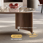 Round Coffee Table Set with Storage and Wheels.