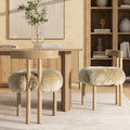 Genuine Sheepskin Dining Chair with Split Back Design.