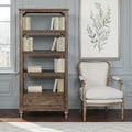 Middleton 78-Inch Wood Bookshelf with Drawer in Vintage Hazel Finish