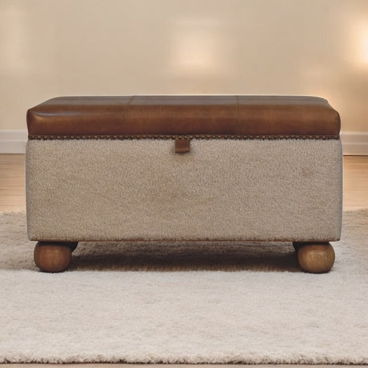 Boucle Lid-Up Storage Ottoman