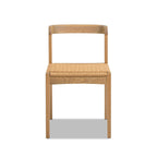 Capri Woven Seat Oak Wood Dining Chair Natural Brown Red Oak.