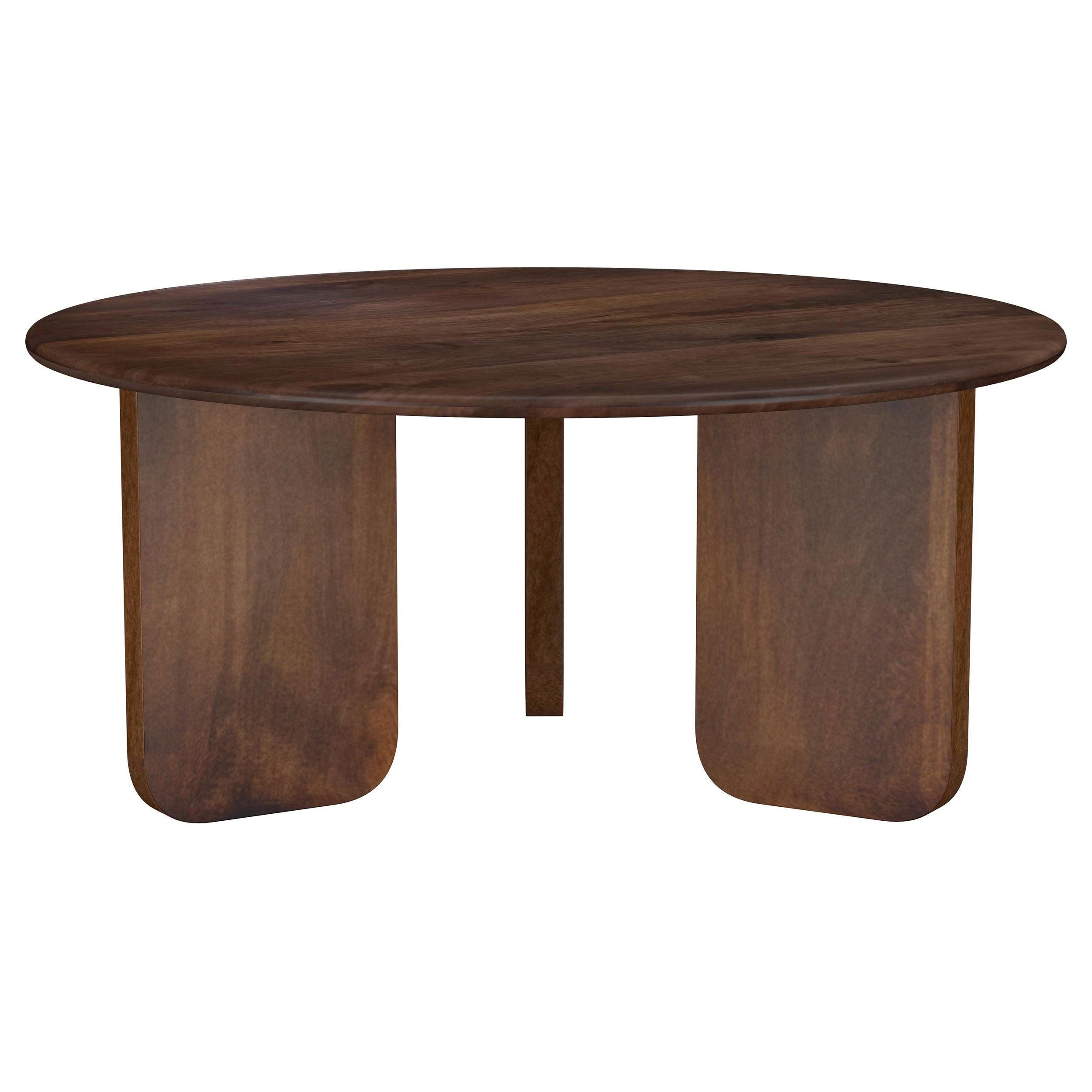 Columbo Brown Round Coffee Table - Mango Wood Design.