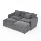 Modular Sectional Sofa with Ottomans for Living Room.