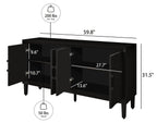 Black Farmhouse Credenza with Sunburst Door Design.