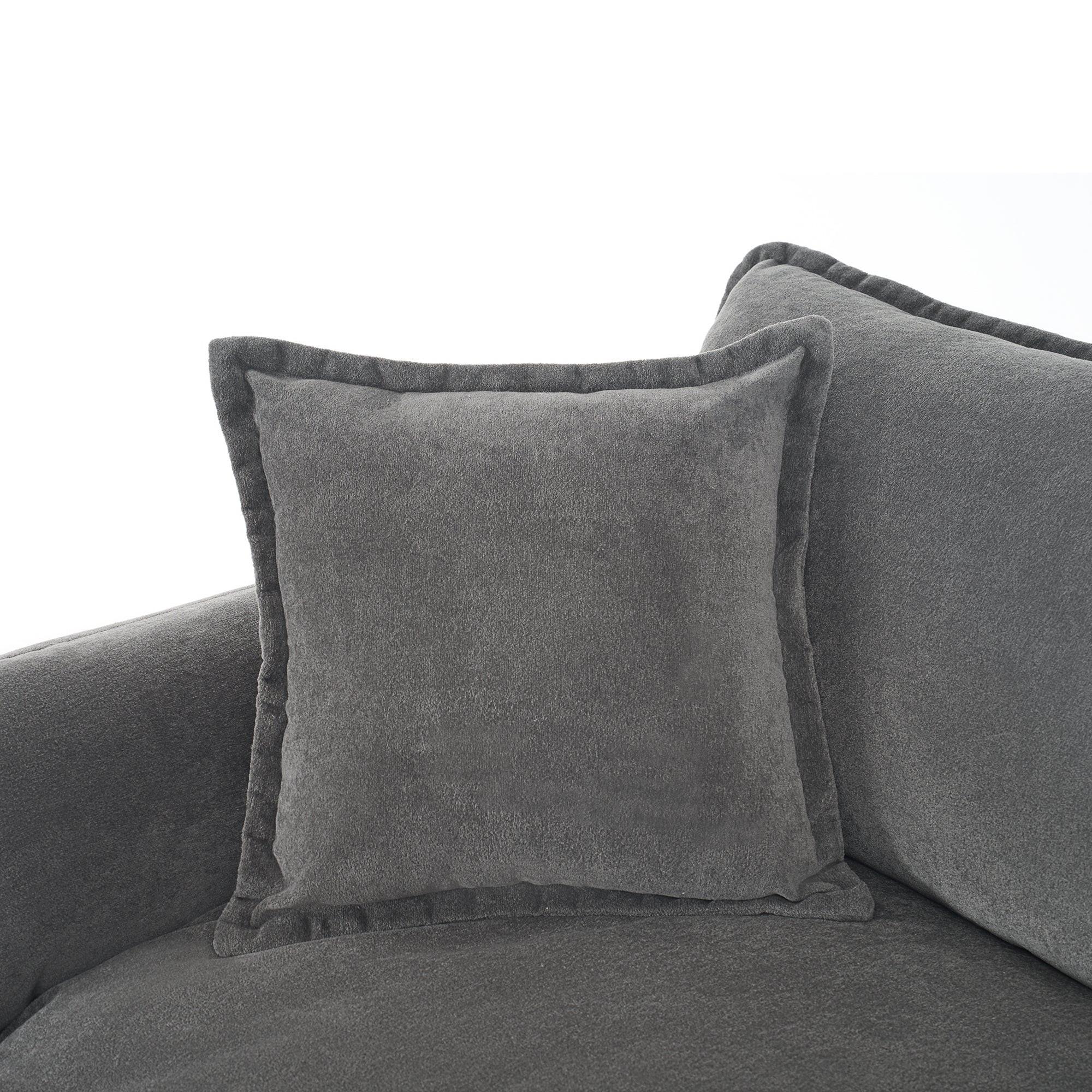 Modular Sectional Sofa Grey - Comfy 4-Seater Couch Set.