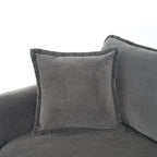 Modular Sectional Sofa - Grey Chenille Couch Set.