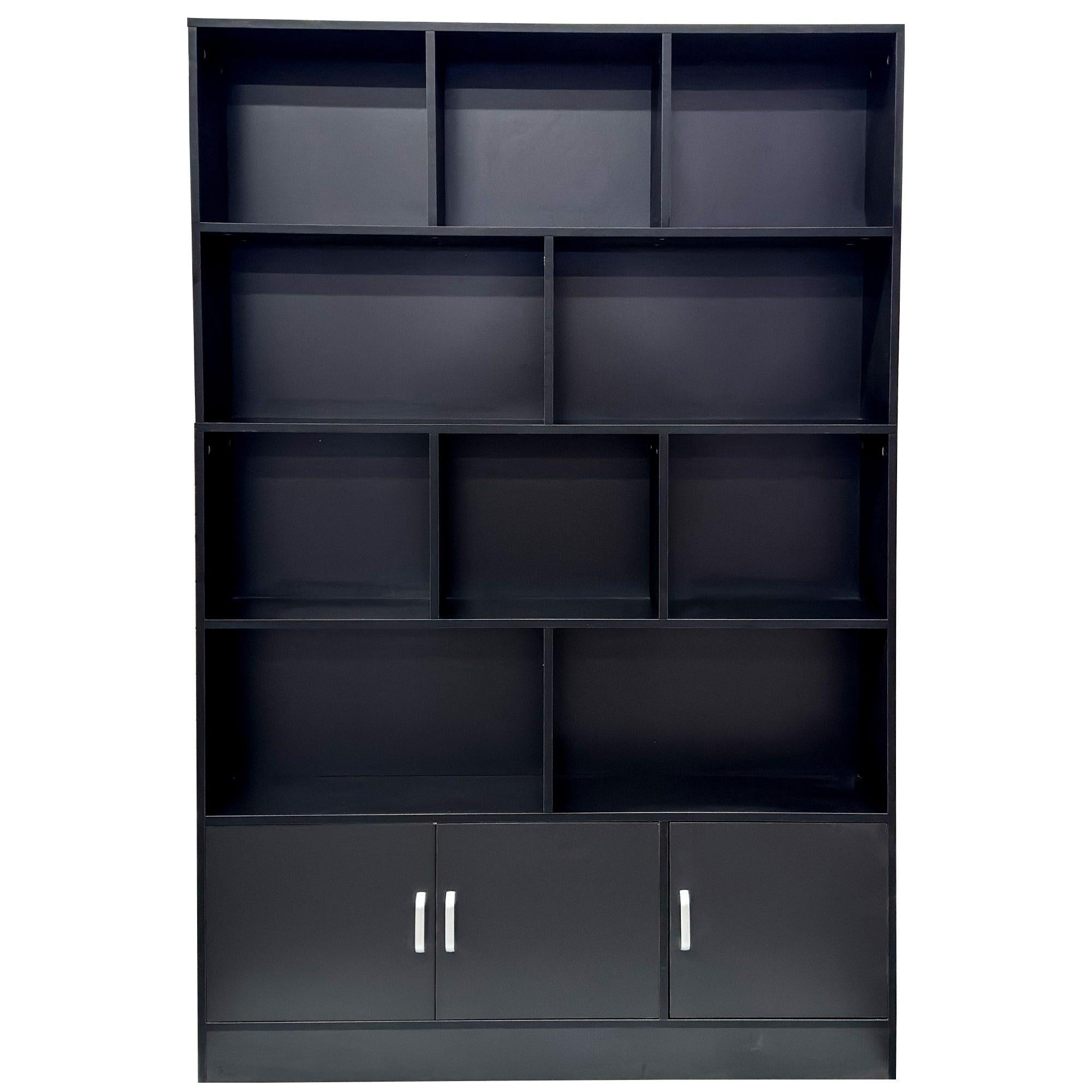 70.87' Tall Bookshelf with 10 Cubes and Cabinet.