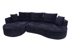 Curved Sectional Couch 2 Piece Set - Black.
