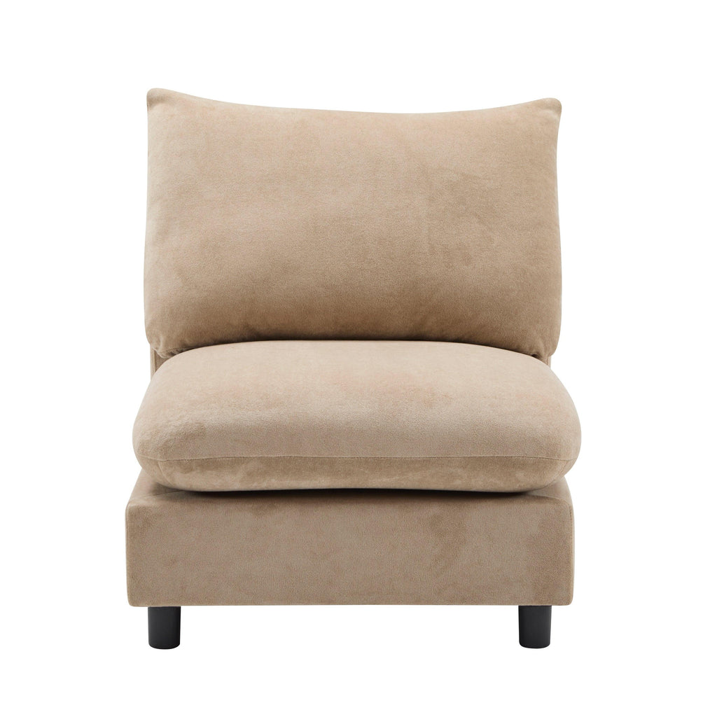 99 in. 4-Piece Modular Velvet Sectional Sofa with Ottoman.