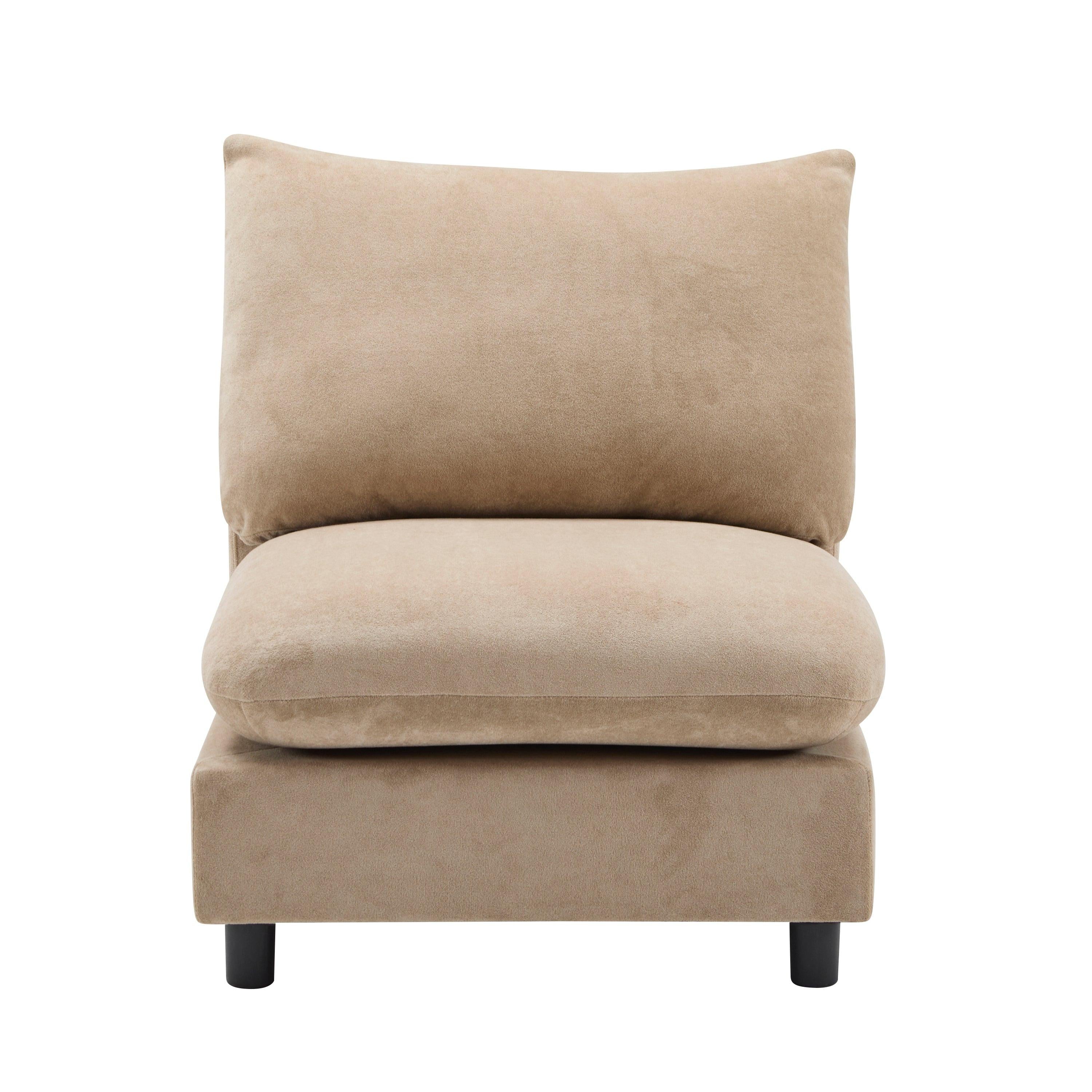 99 in. 4-Piece Modular Velvet Sectional Sofa with Ottoman.