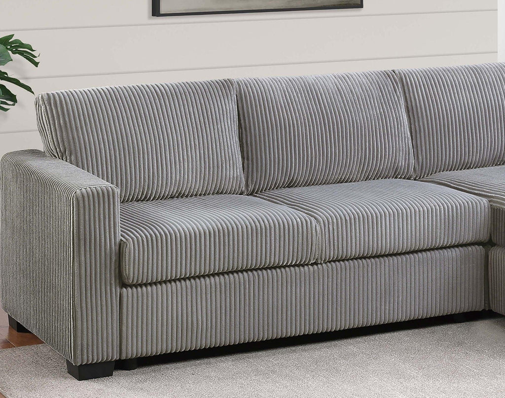 Light Gray L-Shaped Sectional Sofa for Modern Living.