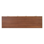 Walnut 6-Drawers Dresser with Gold-Capped Legs.
