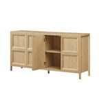 67'' Oak Sideboard Storage Cabinet with Tip-On Opening.