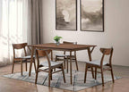 Mid-Century Modern Side Chair Set in Walnut and Light Gray.