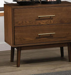 Walnut 3pc Bedroom Set with Queen Bed and Nightstands.