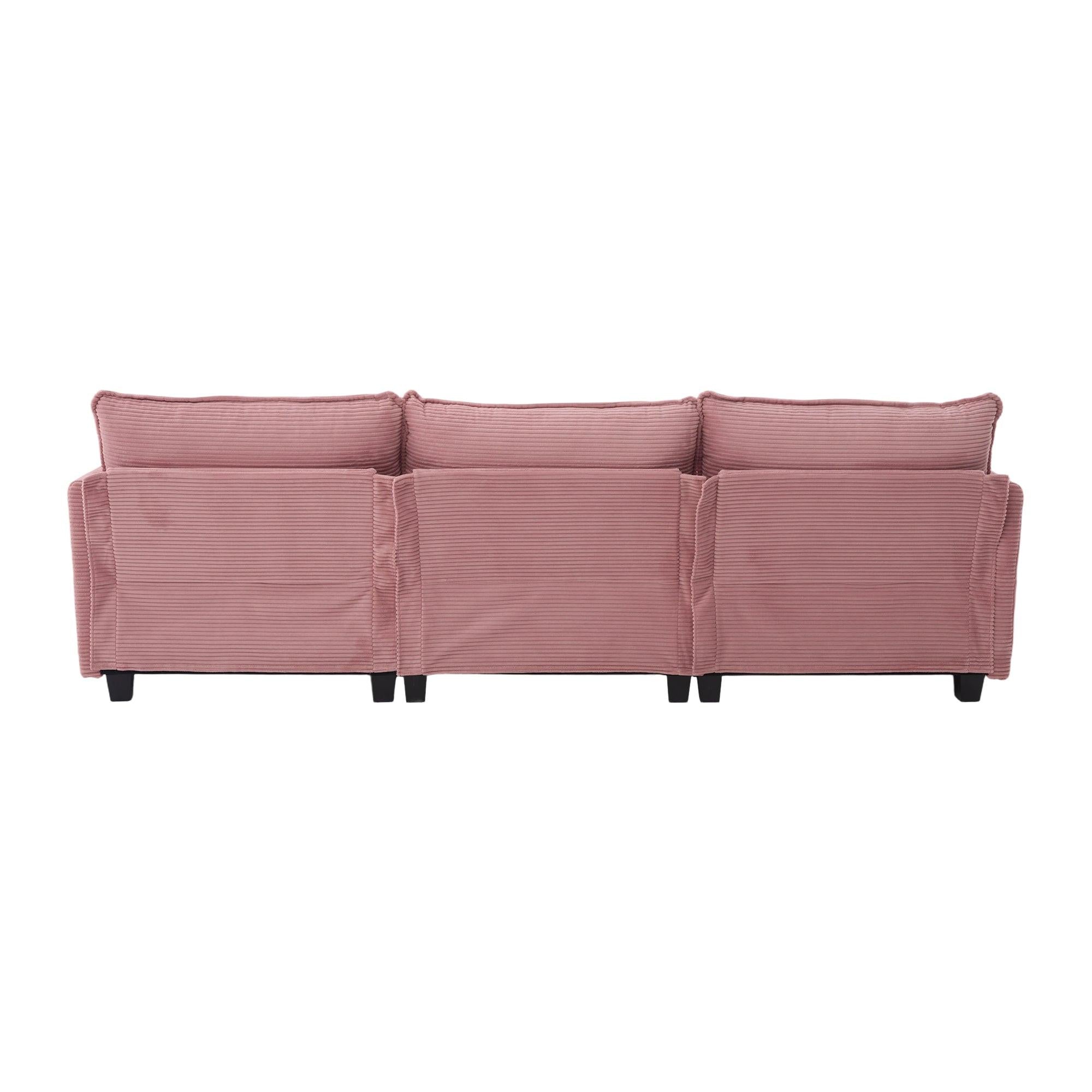 Oversized Modular Sectional Sofa with Movable Ottoman.