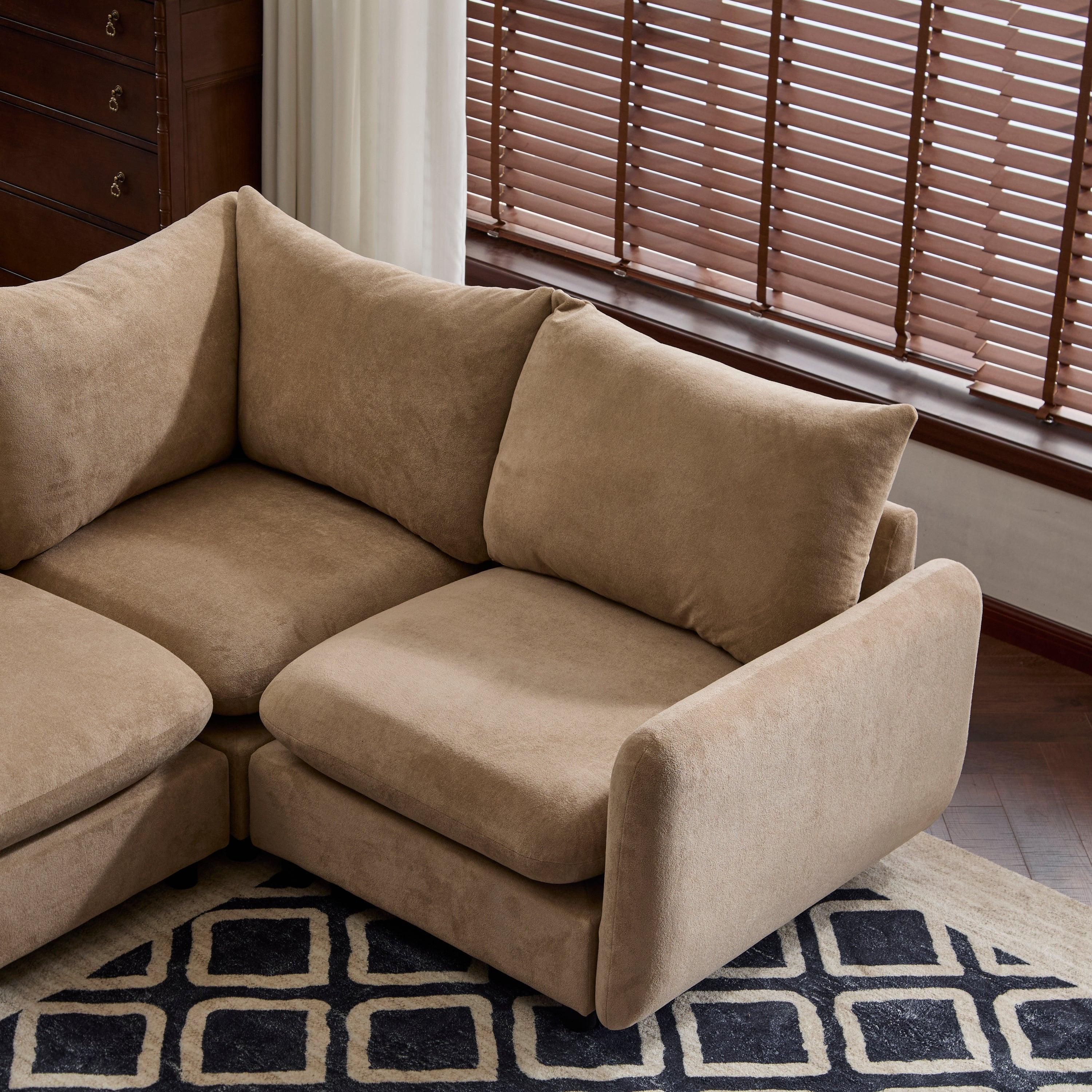 L Shaped Modular Sectional Sofa - Nomad 4-Piece Couch.