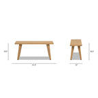 Capri 41.5' Solid Red Oak Wood Bench, Natural Brown Red Oak.