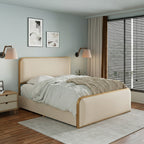 Modern Metal Bed Frame Queen Size with 4 Storage Drawers.