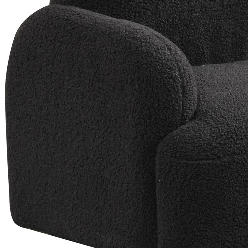 Sherpa Upholstered Bear-Shaped Kids Armchair, Black