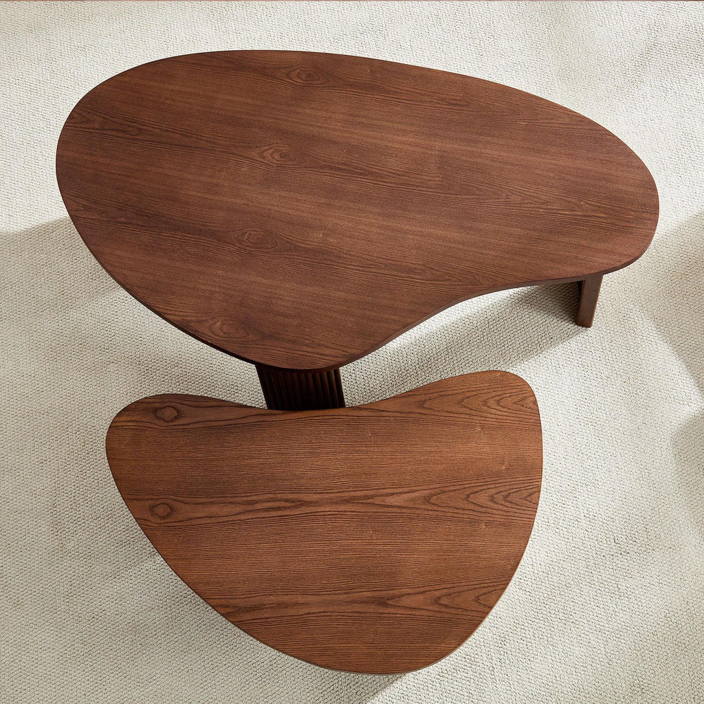 2-Piece Modern Irregular Coffee Table Set for Living Room.