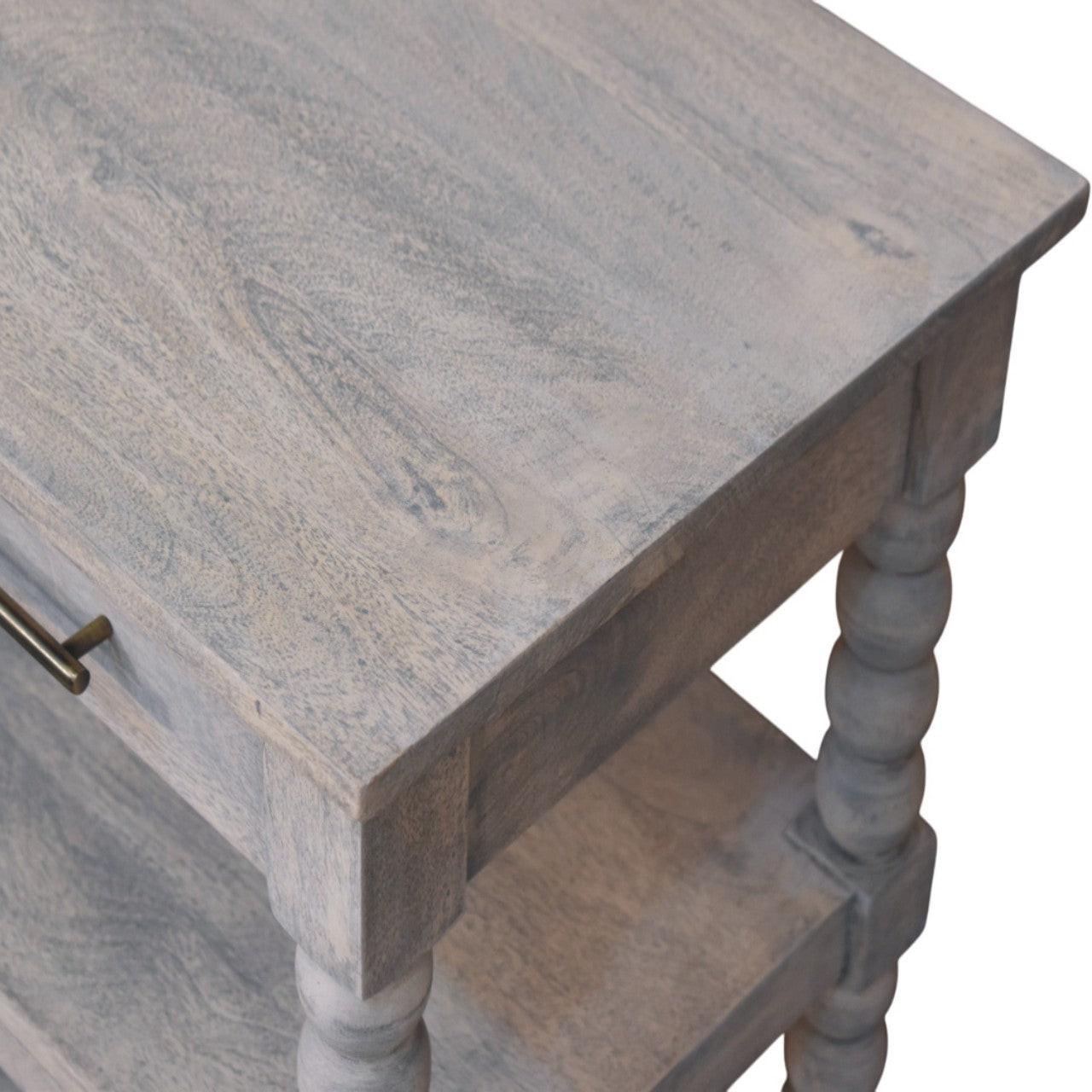 Solid Wood Barclay Side Table with Acid Wash Finish.