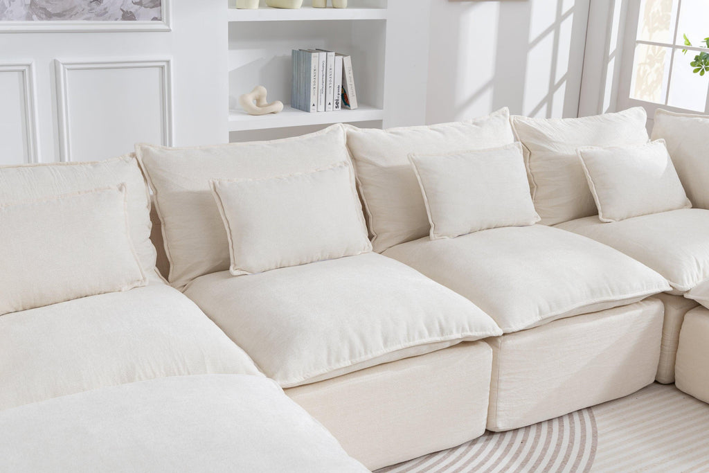 Oversized Modular Sectional Sofa with Wide & Deep Seat.