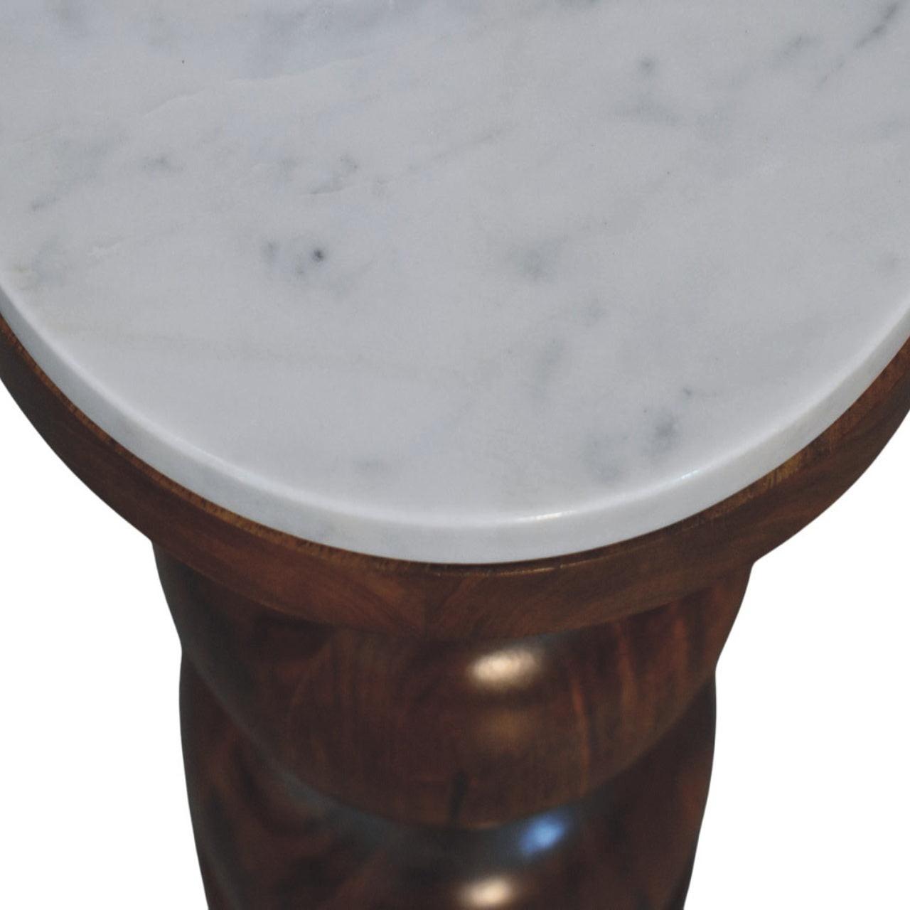 Solid Wood Marble Top Bulla Side Table for Modern Living.
