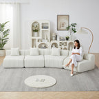Curved Sectional Sofa with 4 Pillows for Stylish Seating.