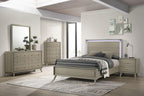 Gray Contemporary Nightstand with 2 Drawers.