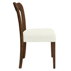 Walnut Beige Dining Chair Set of 2 without Arms.