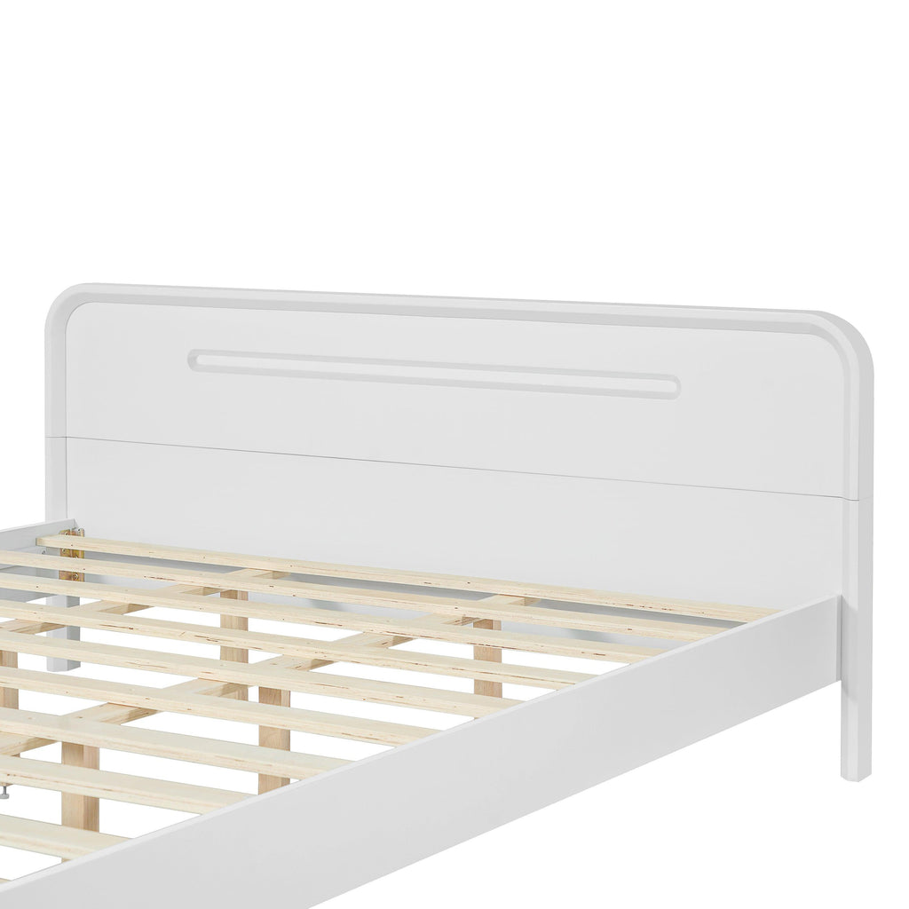 Pine Solid Wood Queen Size Bed - Durable & Elegant.