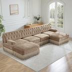 4-Seater Cloud Modular Sectional Sofa with Ottomans.
