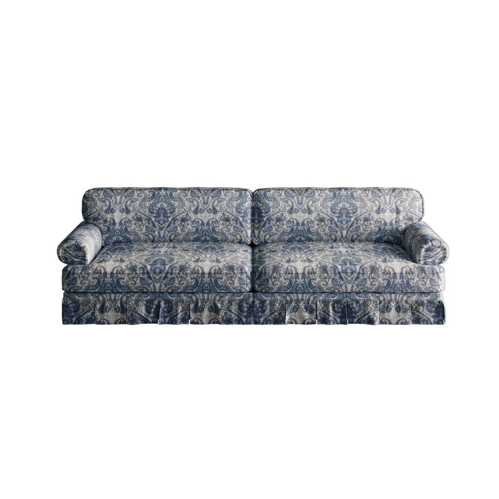Luxuriously Comfortable Cloud Couch Blue Floral Sofa.