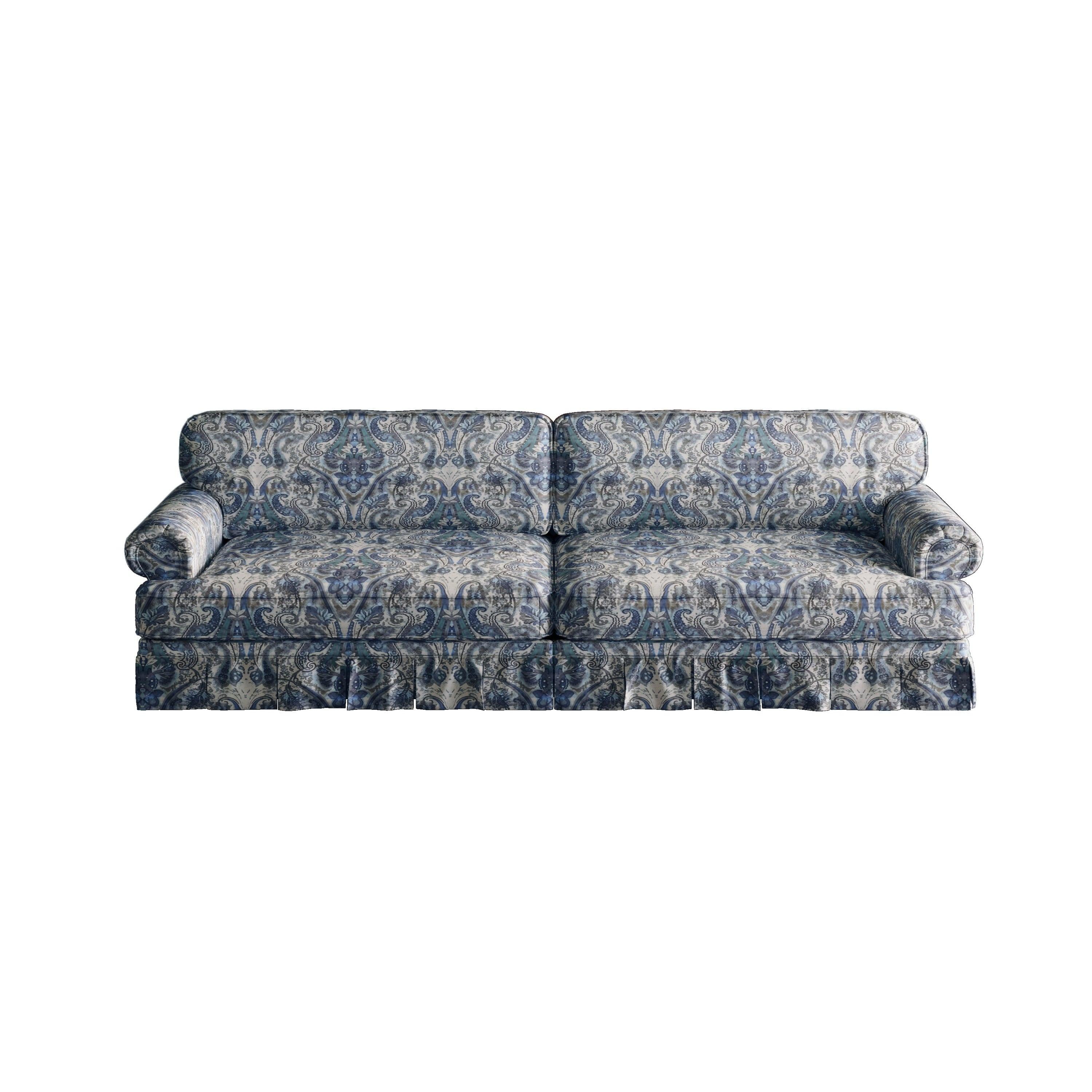 Luxuriously Comfortable Cloud Couch Blue Floral Sofa.