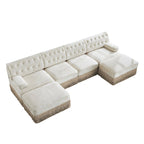 4-Seater Modular Sectional Sofa with 2 Ottomans.