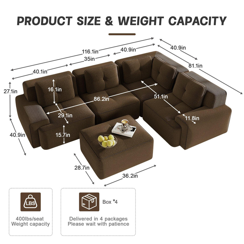 Modular Sectional Sofa for Versatile Living Room Seating.