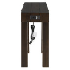 Rustic Console Table with Power Outlet and Hidden Drawer.