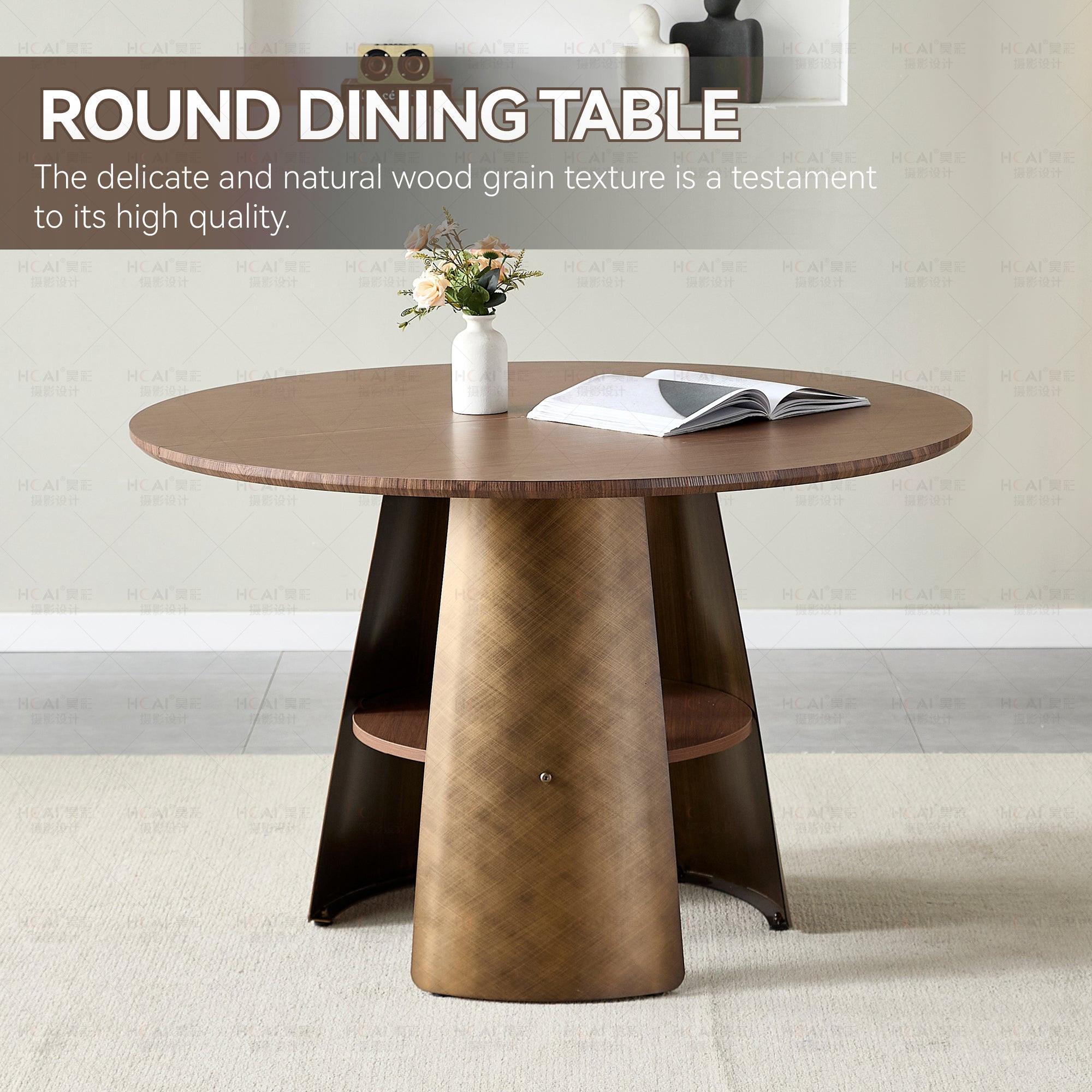 47.25 Inch Round Dining Table for 4-6 People.